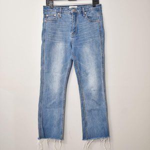 Popsugar High Rise Raw Hem Ankle Jeans Size 10